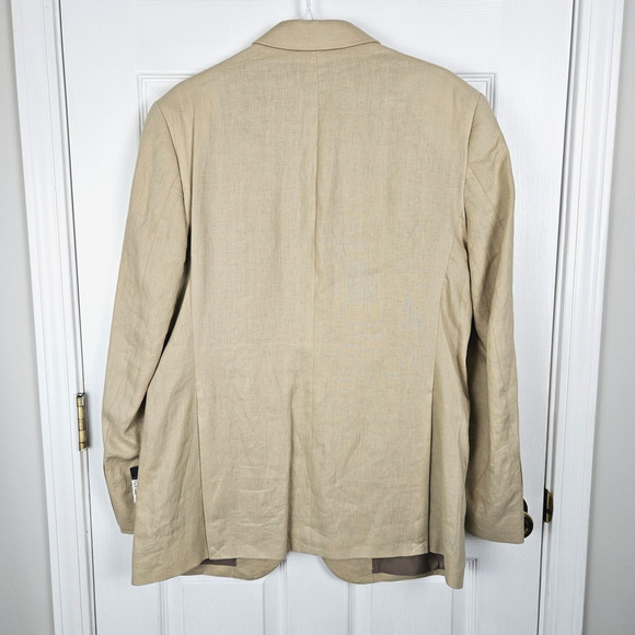 NWT 100% Linen Pronto Uomo Platinum Sport Coat Blazer Men's 44L Beachy Preppy - Picture 5 of 7